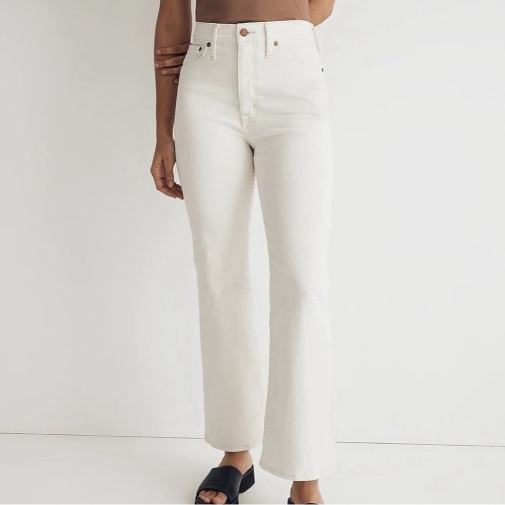 Madewell Perfect Vintage Flare Crop Jeans Vintage Canvas Cream‎ NI959 Size 31